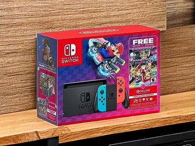 Get the ultimate gaming experience! This Nintendo Switch package includes the Mario Kart 8 Deluxe game, 3-month membership, and more. Play anytime, anywhere!